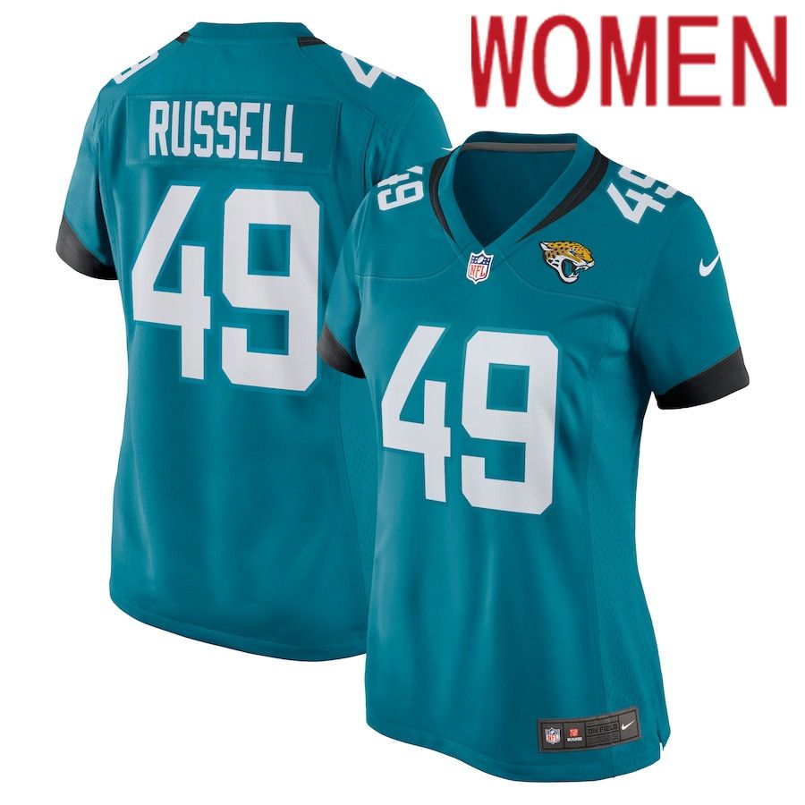 Women Jacksonville Jaguars 49 Chapelle Russell Nike Green Game Player NFL Jersey